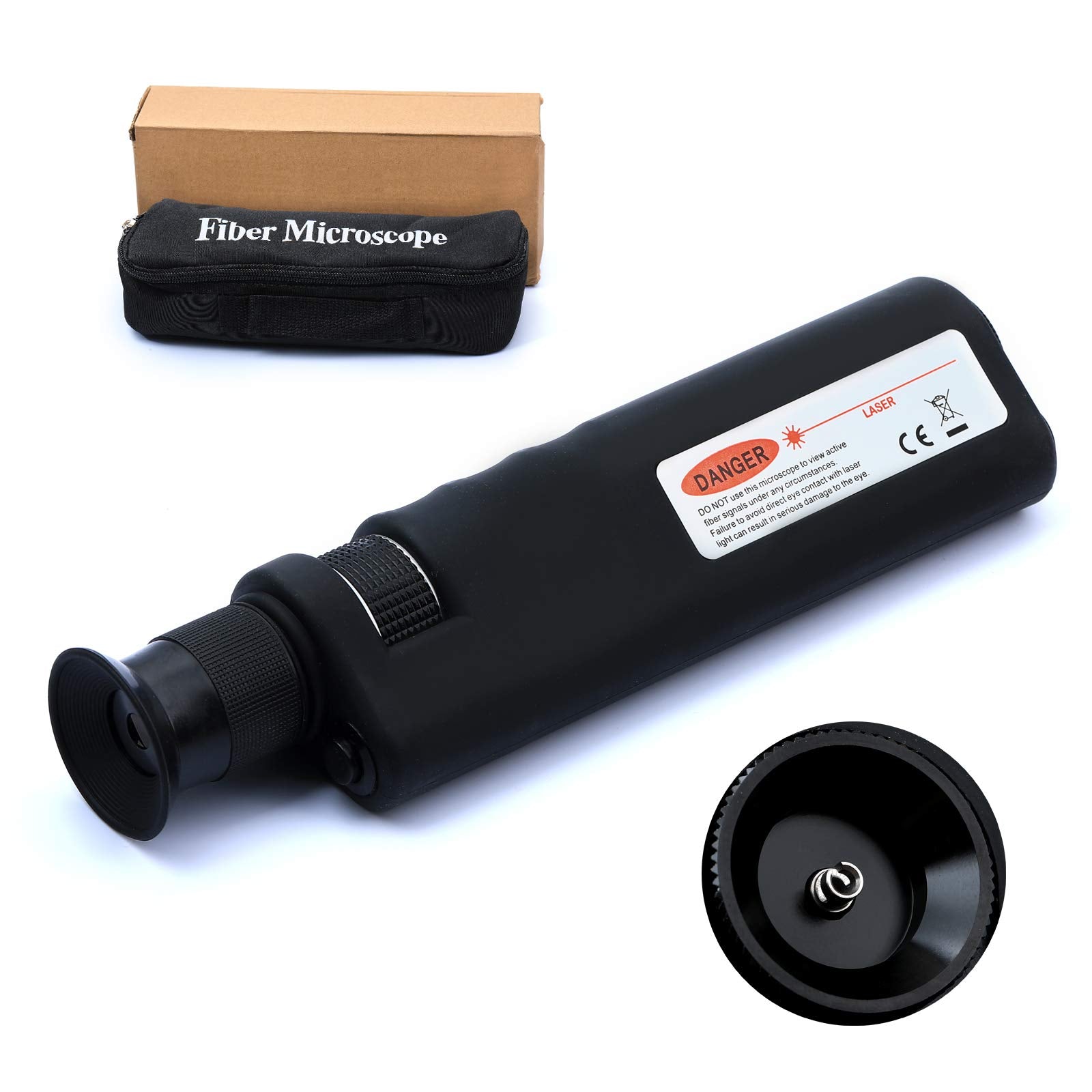 Fiber Optic Inspection Microscope 400X Led Illumination Handheld Anti Slip Rubber Sc/Lc/Fc Connection Fiber Cable Microscope Det